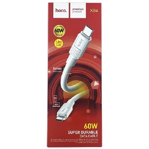 Кабель Type-C to Type-C Hoco X84 3A/60W/OD6.0 белый 1м (33) - фото