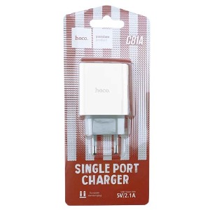 Блочек USB Hoco C81A 2.1A/1USB/блистер белый (30) - фото