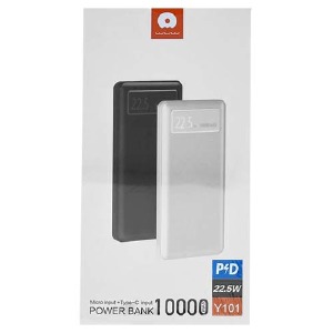 Power bank/Павербанк 10000mA WUW Y101 LCD PD-22.5w+2USB-3A Quick Charge 3.0 черный - фото