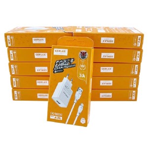 'SET СЗУ iPhone Lightning Gerlax A3L 3A/1USB/18W/QC3.0 белый 1м (10ШТ!!! + 1ШТ ПОДАРОК) - фото