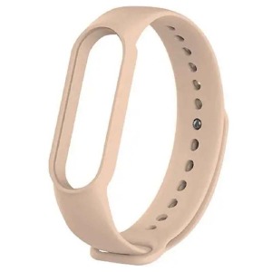 Ремешок для фитнесс браслета Mi Band 7 цветной однотонный бежевый (19) - фото