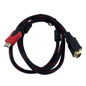 HDMI (папа) - DVI кабель 24+1 черный 1,5м тканевой в т.у. - фото