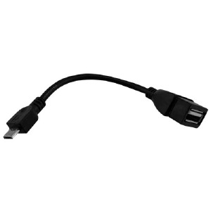 OTG-cable USB мама-КАБЕЛЬ \ MicroUSB папа черный в т.у. - фото