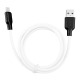 Кабель iPhone Lightning Hoco X21 Plus 2.4A силиконовый черно-белый 1м (28) - фото 1