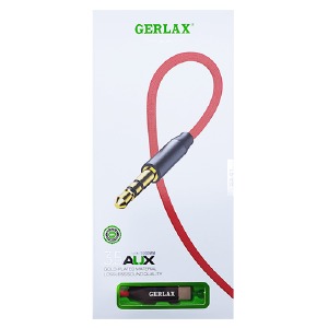 Кабель 3,5 AUX - Type-C Gerlax GX-01 тканевой красный 1м# - фото