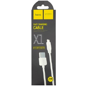 Кабель iPhone Lightning Hoco X1 2.4A белый 2м - фото