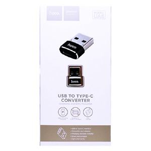 PD переходник Type-C (мама)-USB (папа) Hoco UA6 черный - фото