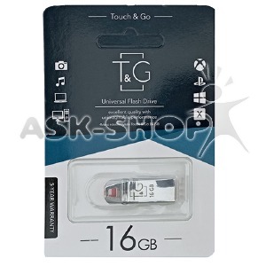 USB 16GB 2.0 T&G 115 metal Stylish Хром metal - фото