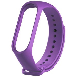 Ремешок для фитнесс браслета Mi Band 7 цветной однотонный фиолетовый - фото