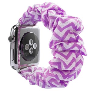 Ремешок для Apple Watch 42/44/45/49mm тканевой "резинка" зигзаг фиолетовый# - фото