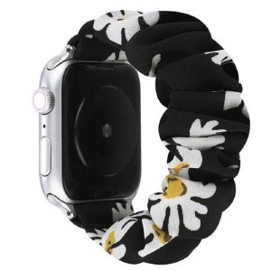 Ремешок для Apple Watch 42/44/45/49mm тканевой "резинка" ромашки# - фото