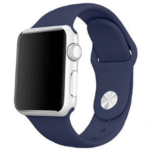 Ремешок для Apple Watch 38/40/41mm силиконовый серо-синий ML# - фото