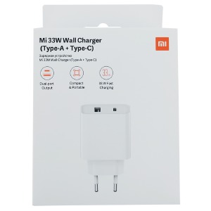 Блочек USB Xiaomi Mi 1USB+PD 33W 3A белый (original) - фото