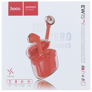 Bluetooth Air Pods Hoco EW15 оранжевые (design 1/2 series) - фото