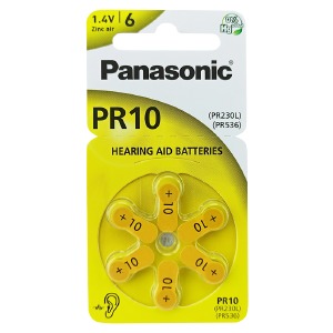 Батарейки PR-10/PR2304/PR536/ZA10 Panasonic 1.4v (слуховой аппарат) по 6шт/цена за 1 бат.# - фото