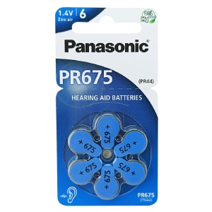 Батарейки PR-44/V675/ZA675 Panasonic 1.4v (слуховой аппарат) по 6шт/цена за 1 бат. - фото