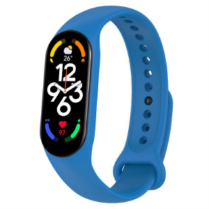 Ремешок для фитнесс браслета Mi Band 7 цветной однотонный синий - фото