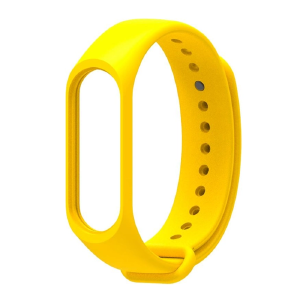 Ремешок для фитнесс браслета Mi Band 5/6 цветной однотонный желтый (15) - фото