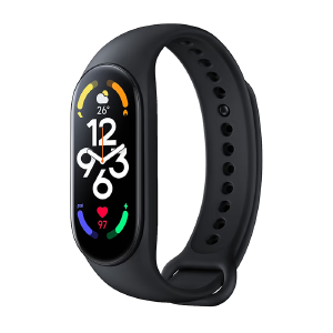 Ремешок для фитнесс браслета Mi Band 5/6 цветной однотонный черный (3) - фото