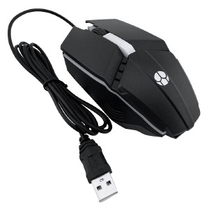 Компьютерная мышка проводная USB X3 LED черная  - фото