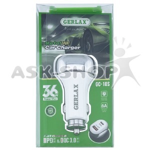 АЗУ USB блочек 3.0A 1USB+PD-20w Gerlax GC-10S Quick Charge 3.0 белое - фото