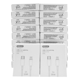 `SET кабелей iPhone PD Type-C to Lightning Gerlax D8L 3A/30W белый 1м (18ШТ!!!+2ШТ ПОДАРОК) - фото