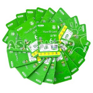'SET карта памяти Micro SD 64GB (10) (-adapter) Gerlax (гарантія 1 рік) UHS-I/U3 (20ШТ!!!+1ШТ ПОДАРОК) - фото