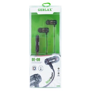 Hands Free Gerlax GE-08 metall , регулировка громкости, плоский черный кабель 1,2м - фото