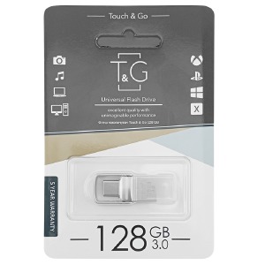 USB 128GB 3.0 T&G 104 USB+Type-C стальная - фото