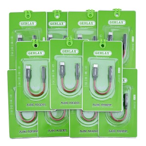 `SET аудио переходников Type-C-3,5 Gerlax GX-03 (работает с разъемом 3,5) красный (10ШТ!!!+1ШТ ПОДАРОК) - фото