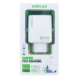 Блочек PD Type-C (USB-C) Gerlax GA-32PS 27w белый Super Fast Charge - фото