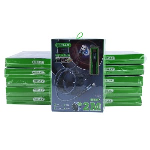 `SET кабелей Type-C Gerlax GD-52T2 6A/MI TURBO CHARGE тканевой синий 2м (10ШТ!!!+1ШТ ПОДАРОК) - фото