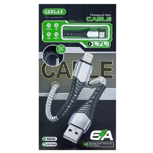 Кабель iPhone Lightning Gerlax L7L 6А тканевой серый 1м - фото