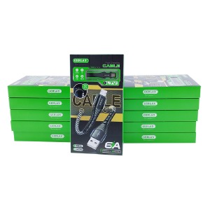 `SET кабелей microUSB Gerlax L7V 6А/OD3.8/QC3.0 тканевой черный 1м (10ШТ!!!+1ШТ ПОДАРОК) - фото