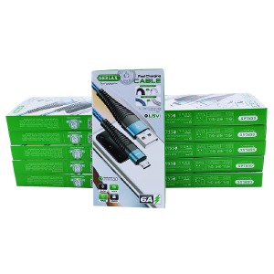 `SET кабелей microUSB Gerlax L5V 6А/QC3.0 тканевой синий 1м (10ШТ!!!+1ШТ ПОДАРОК) - фото