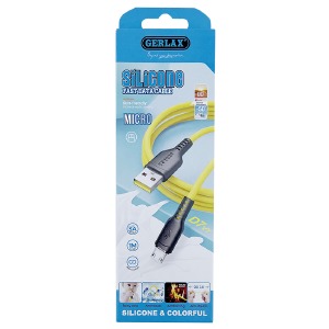 Кабель microUSB Gerlax D7VY 3А/OD3.8 силиконовый желтый 1м - фото