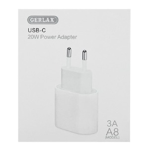 Блочек PD Type-C Gerlax A8 3A/PD20W белый - фото
