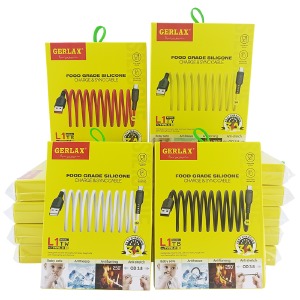 `SET COLOR MIX кабелей Type-C Gerlax L1T 3A силиконовый 1 м (12ШТ!!!+1ШТ ПОДАРОК 3Ч/3Б/4Ж/3Кр) - фото