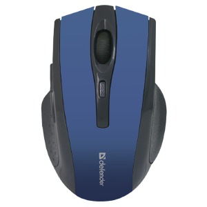 Компьютерная мышка беспроводная Defender Accura MM-665 6 кнопок/USB 2.4GHz/800-1600DPI блистер серо-синяя - фото