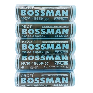 Аккумулятор 18650 Bossman Profi 2200mA бытовой 3.7v 3C по 5 шт/цена за 1 бат. - фото