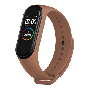 Ремешок для фитнесс браслета Mi Band 3/4 цветной однотонный коричневый - фото