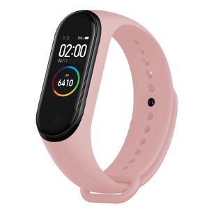 Ремешок для фитнесс браслета Mi Band 3/4 цветной однотонный пудровый - фото