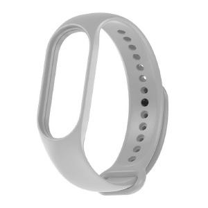 Ремешок для фитнесс браслета Mi Band 5/6 цветной однотонный светло-серый (7) - фото