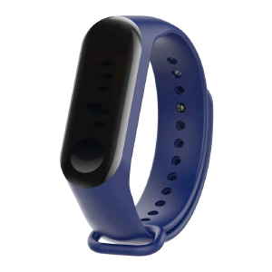 Ремешок для фитнесс браслета Mi Band 3/4 цветной однотонный темно-синий - фото