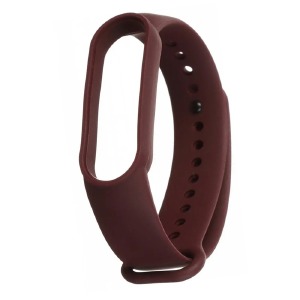 Ремешок для фитнесс браслета Mi Band 5/6 цветной однотонный бордовый (2) - фото