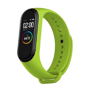 Ремешок для фитнесс браслета Mi Band 5/6 цветной однотонный салатовый (8) - фото