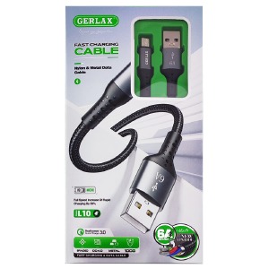 Кабель microUSB Gerlax L10 6A тканевой черный 1м - фото