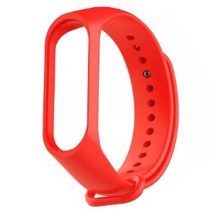 Ремешок для фитнесс браслета Mi Band 3/4 цветной однотонный красный (1) - фото