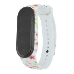 Ремешок для фитнесс браслета Mi Band 5/6 принт летние цветы# - фото