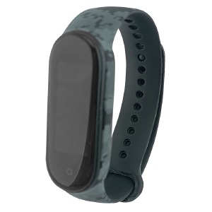 Ремешок для фитнесс браслета Mi Band 3/4 принт пиксель серый - фото